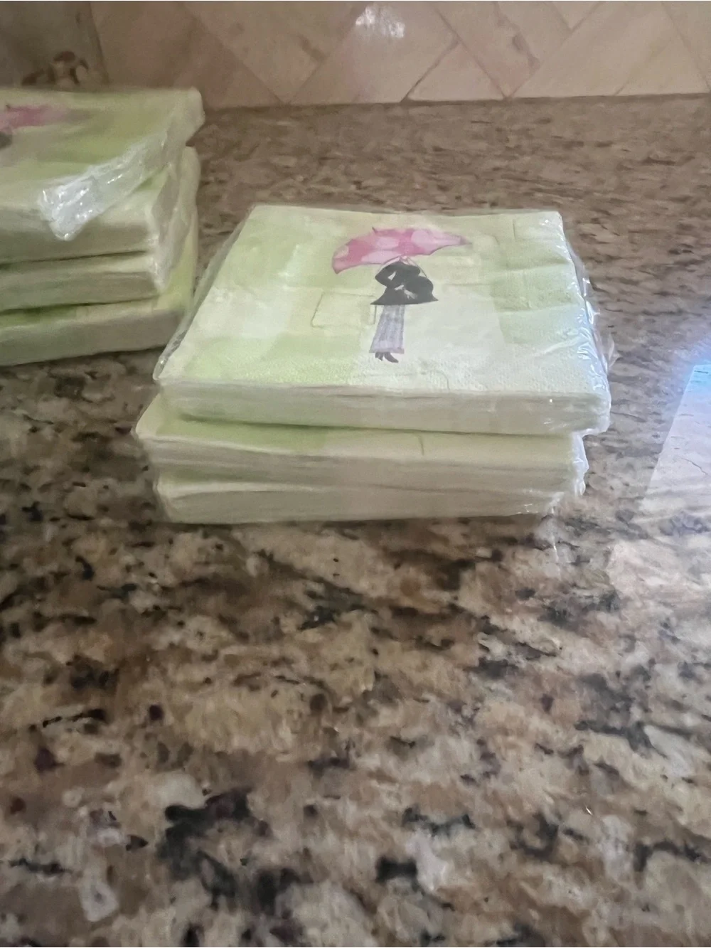 Baby Shower Paper Plates & Napkins Set - Pink Umbrella Design SET!